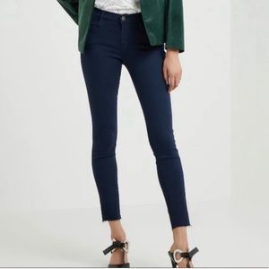 Frame Denim Le High Skinny Raw Ankle Navy Jeans 29